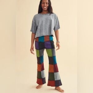 Earthbound - Multicolor Patchwork Knit Flare Pants